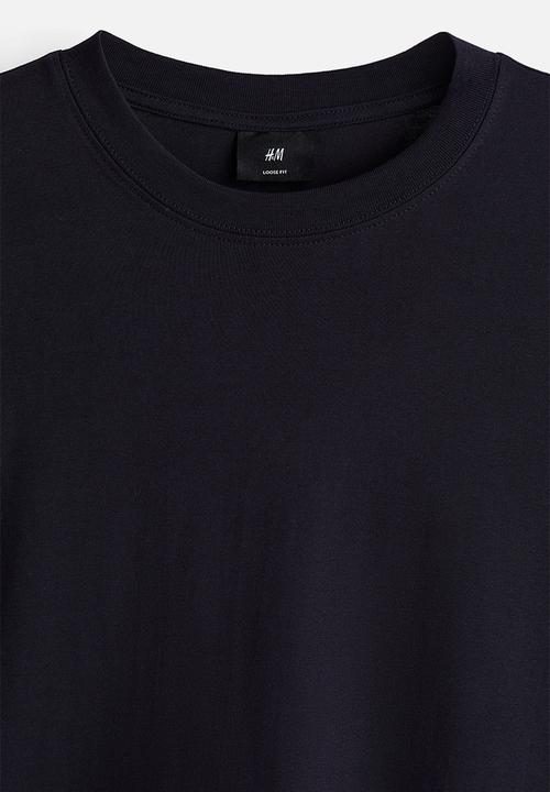 H&M - Loose fit long-sleeved jersey top - navy blue