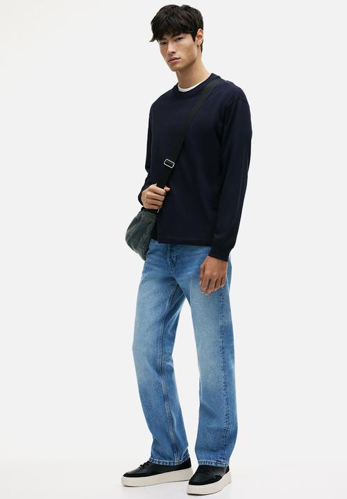 H&M - Loose fit long-sleeved jersey top - navy blue