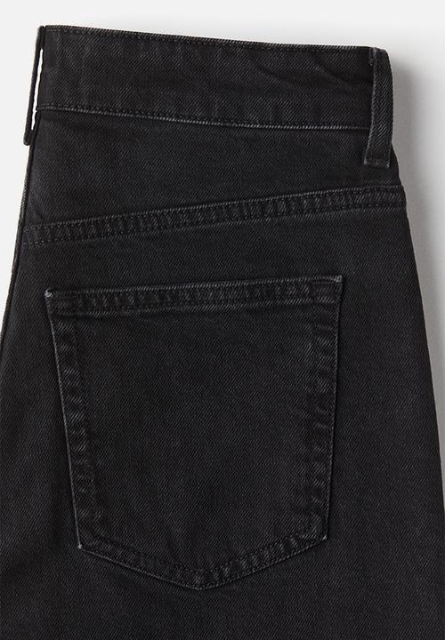 H&M - Mom slim fit high waist ankle jeans - black
