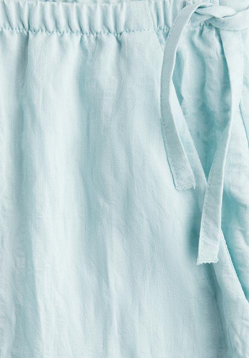 H&M - Tie-detail trousers - light blue 