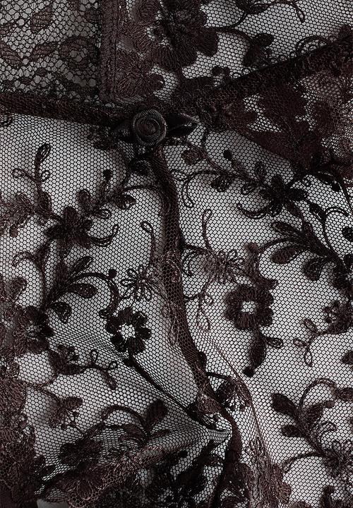 H&M - Embroidered thong briefs - dark brown