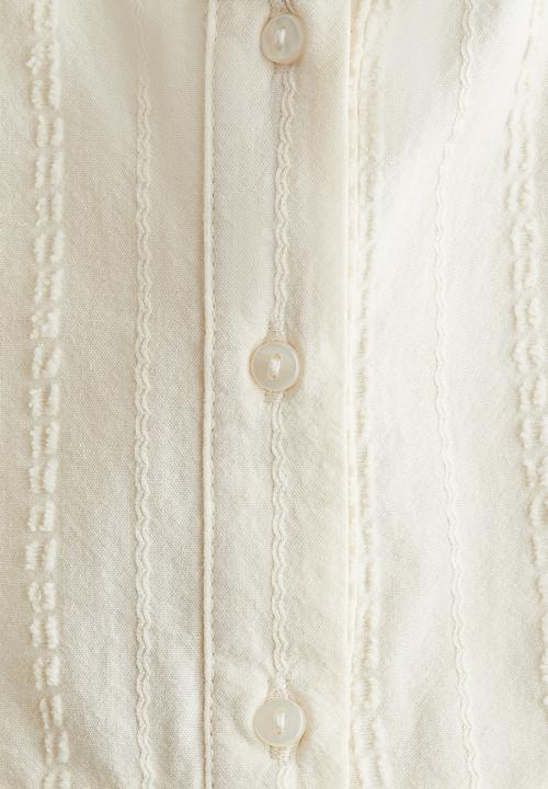 H&M - Sleeveless flounced blouse - light beige
