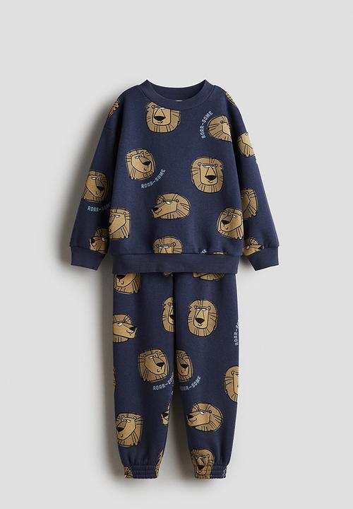H&M - 2-Piece printed sweatshirt set - dark blue lions