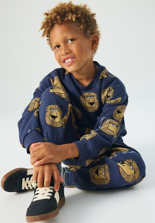 H&M - 2-Piece printed sweatshirt set - dark blue lions