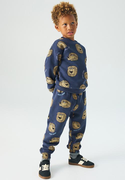 H&M - 2-Piece printed sweatshirt set - dark blue lions