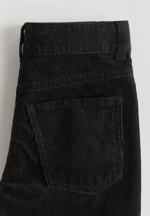 H&M - Relaxed fit corduroy trousers - black