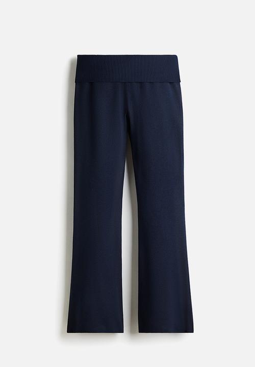 H&M - Knitted yoga pants - navy blue