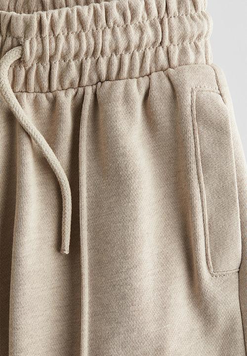 H&M - Crease-leg joggers - beige marl