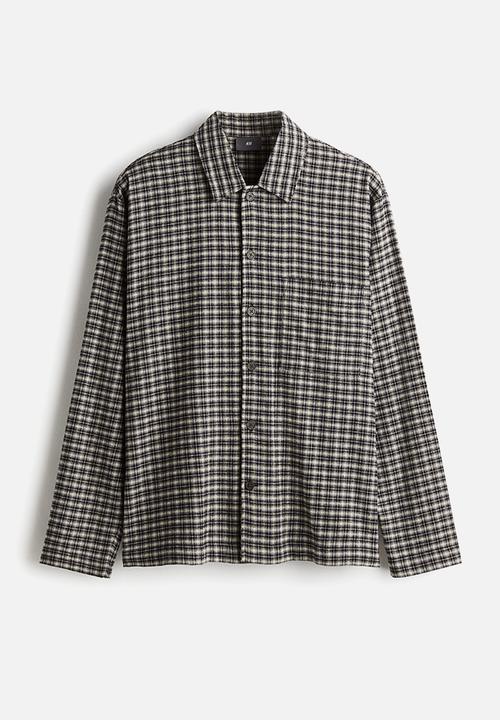 H&M - Flannel pyjama shirt and bottoms - dark blue/checked