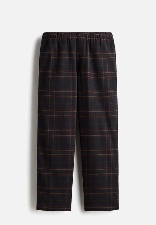 H&M - Flannel pyjama shirt and bottoms - blue,multi