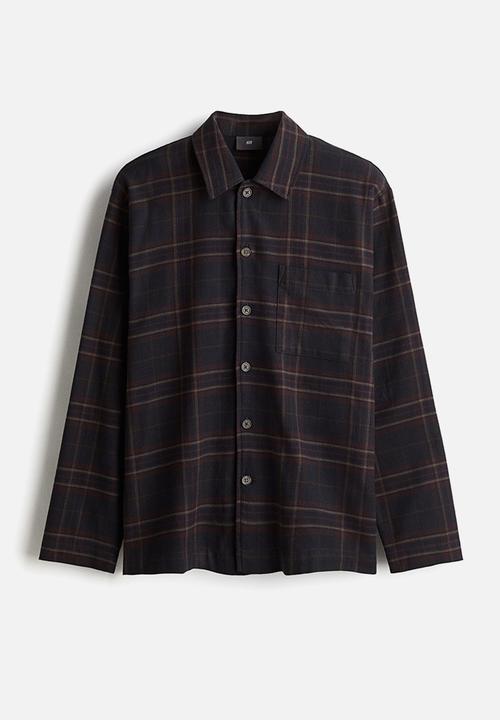 H&M - Flannel pyjama shirt and bottoms - blue,multi