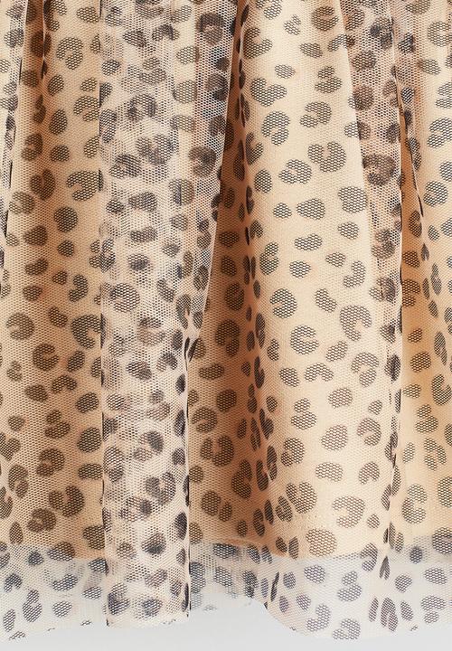 H&M - Printed tulle-skirt sweatshirt dress - light grey marl/hello kitty