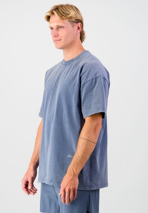 Burnt  - Ultra Heavy Tee - Washed Blue
