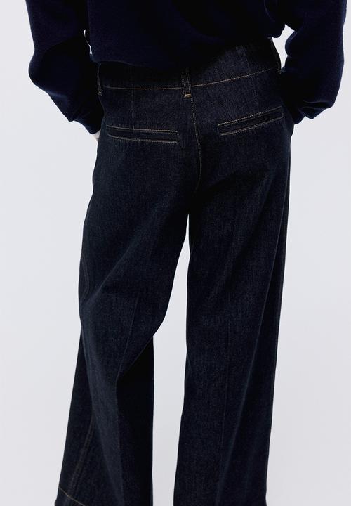 H&M - Wide high jeans - dark denim blue