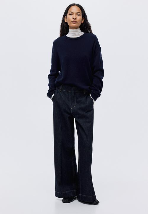 H&M - Wide high jeans - dark denim blue
