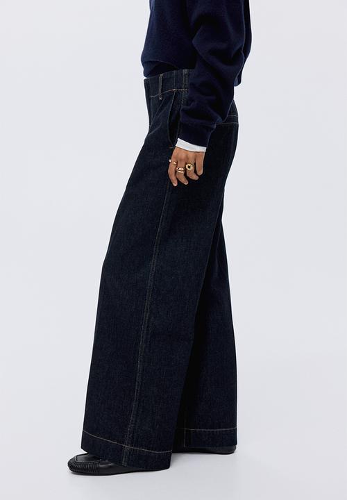H&M - Wide high jeans - dark denim blue