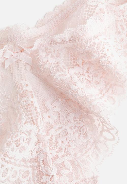 H&M - 2-pack lace brazilian briefs - light pink