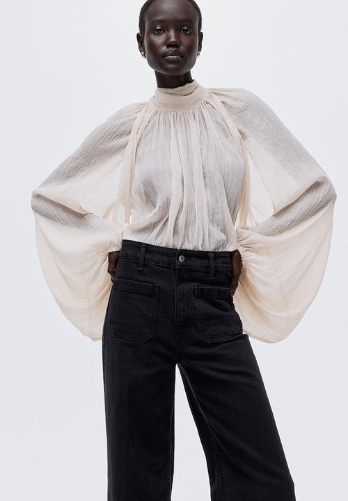 H&M - Wide high jeans - washed black