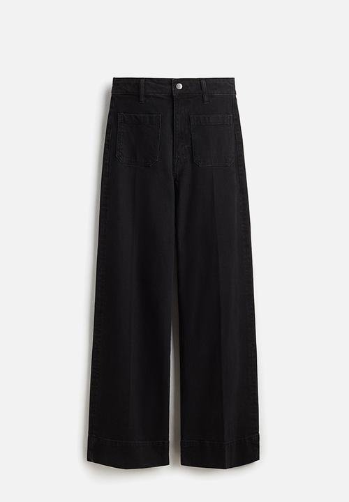 H&M - Wide high jeans - washed black
