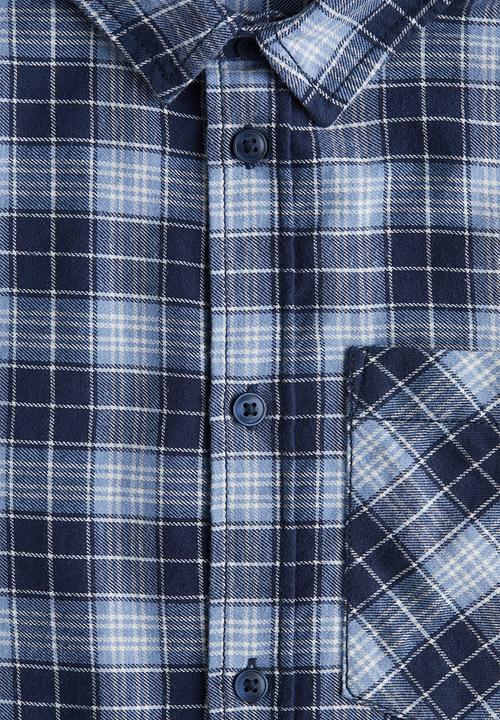 H&M - Cotton flannel shirt -blue/checked