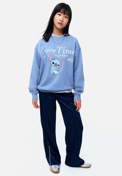 Oversized print-motif sweatshirt - blue/lilo & stitch - 1305494007