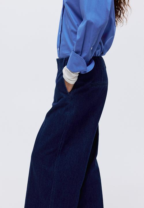 H&M - Wide high jeans - dark denim blue
