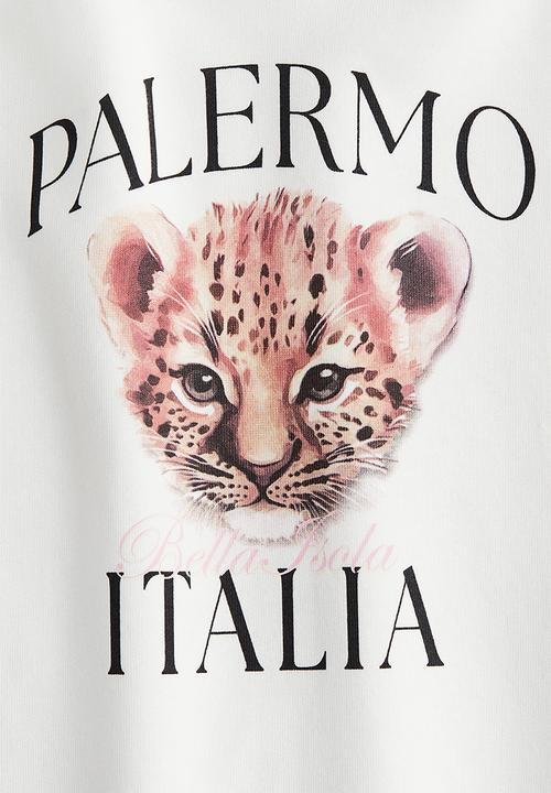 H&M - Oversized motif-detail hoodie - white/palermo