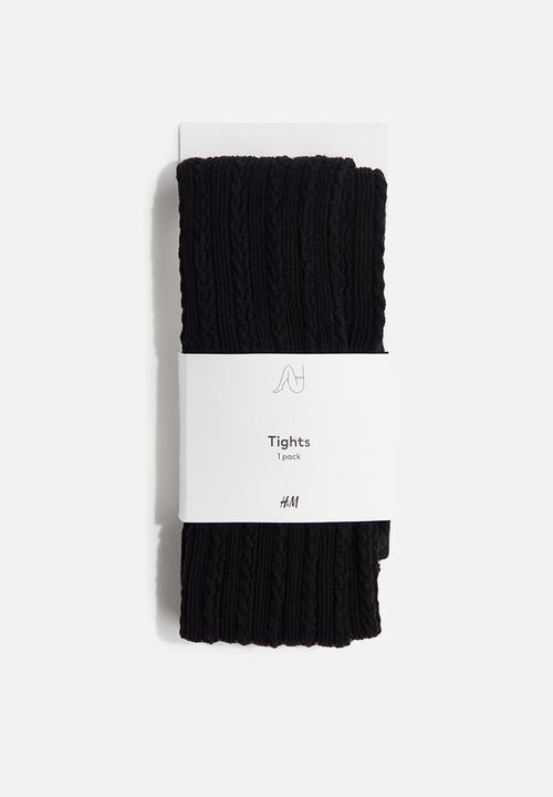 H&M - Cable-knit tights - black