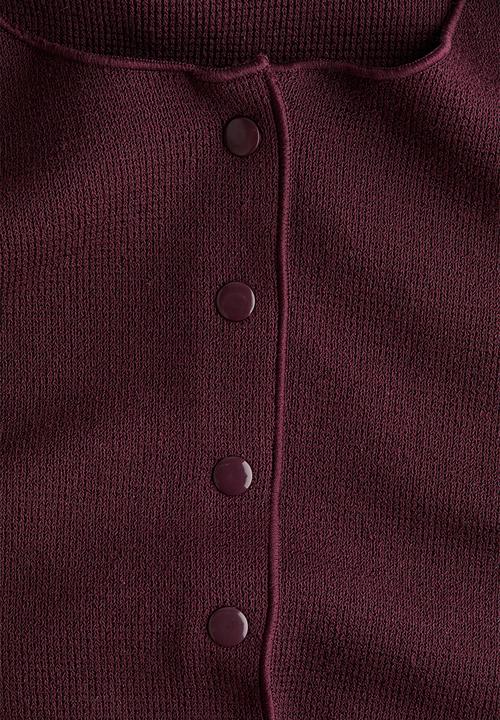 H&M - Textured-knit cardigan - burgundy