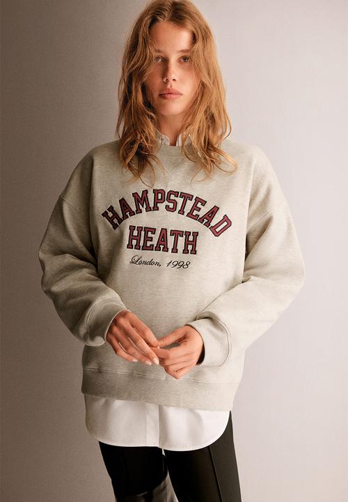 H&M - Text-motif sweatshirt -  light beige/hampstead heath