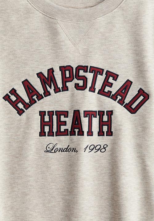 H&M - Text-motif sweatshirt -  light beige/hampstead heath