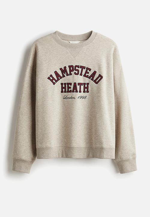 H&M - Text-motif sweatshirt -  light beige/hampstead heath