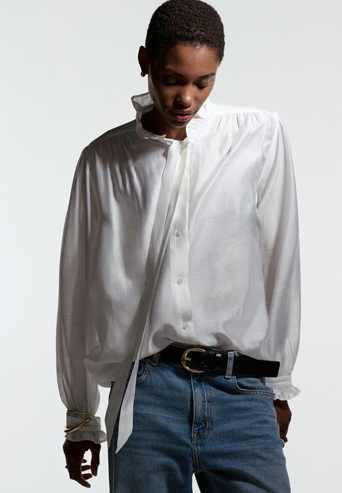 H&M - Bow-collar blouse - white