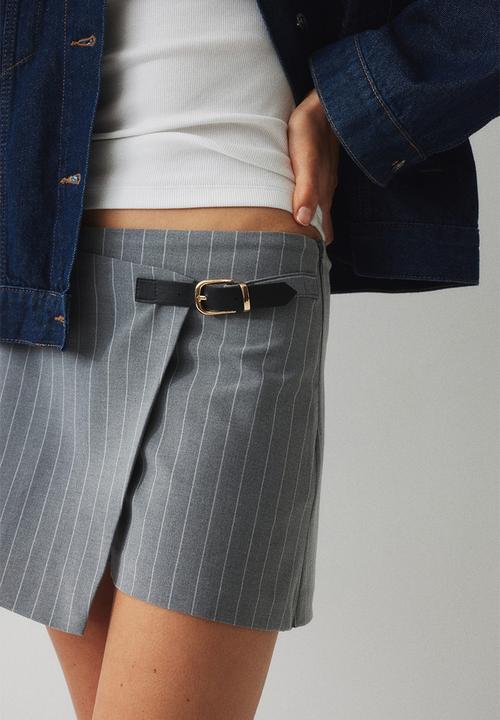 H&M - Wrap skort - grey pinstriped