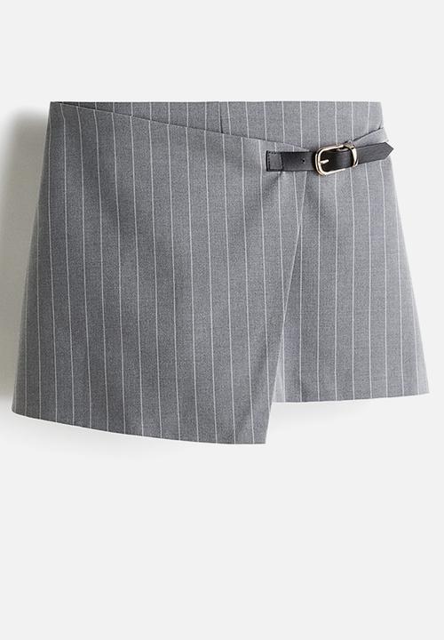 H&M - Wrap skort - grey pinstriped