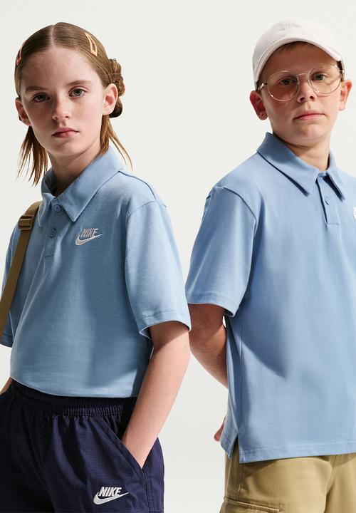 Nike - K Nsw Club Knit Ss Polo Lbr - Work Blue/White