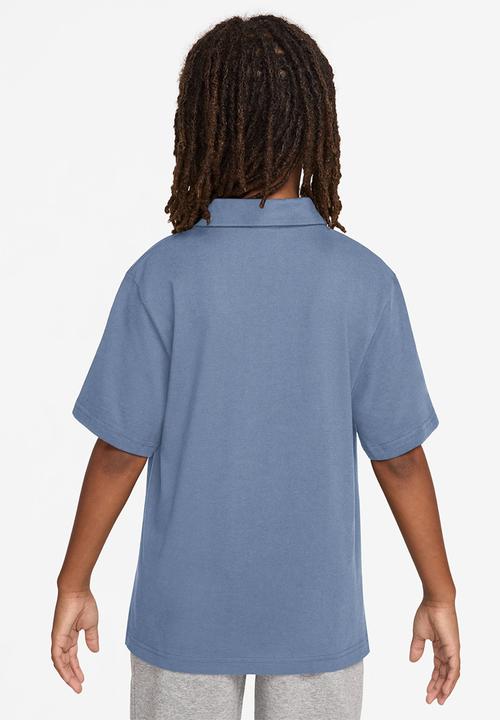 Nike - K Nsw Club Knit Ss Polo Lbr - Work Blue/White