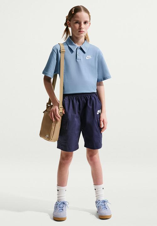 Nike - K Nsw Club Knit Ss Polo Lbr - Work Blue/White