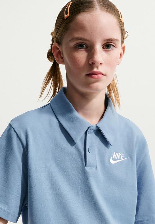 Nike - K Nsw Club Knit Ss Polo Lbr - Work Blue/White