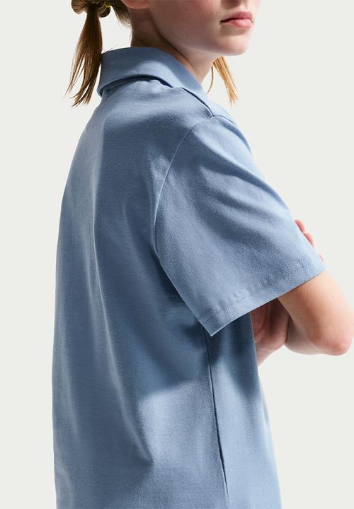 Nike - K Nsw Club Knit Ss Polo Lbr - Work Blue/White