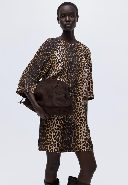 H&M - A-line dress - beige leopard print