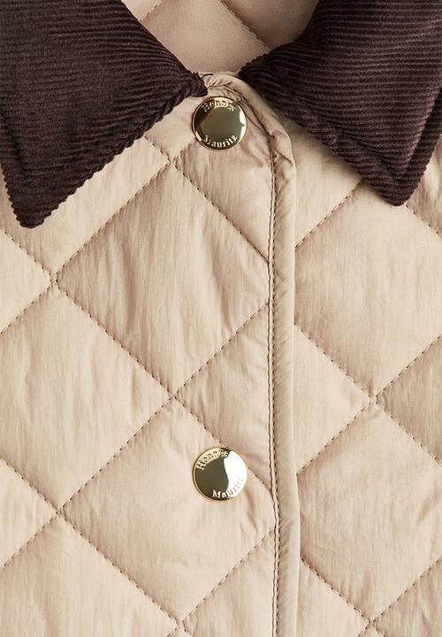 H&M - Quilted corduroy-collar jacket - beige