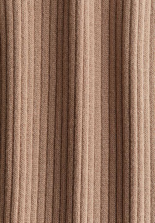 H&M - Flared rib-knit trousers - beige