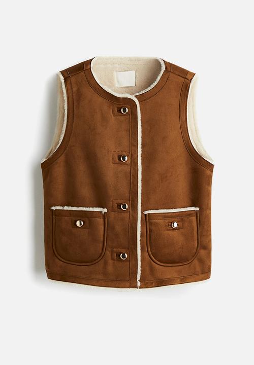 H&M - Pile-lined gilet - brown