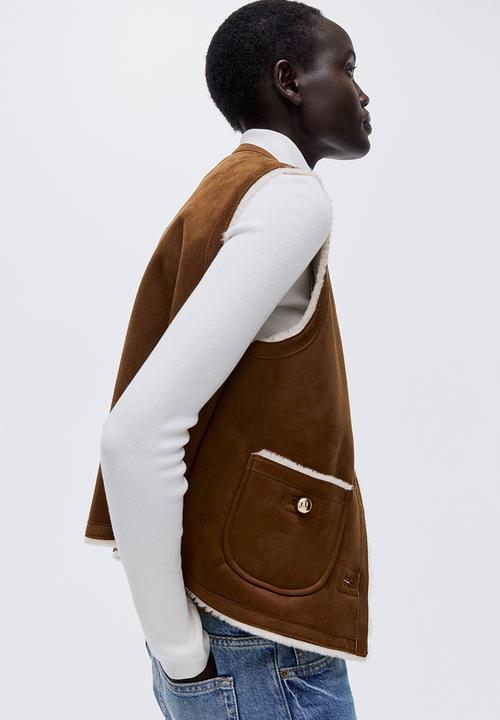 H&M - Pile-lined gilet - brown