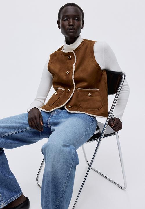 H&M - Pile-lined gilet - brown