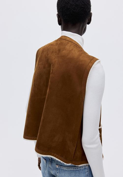 H&M - Pile-lined gilet - brown
