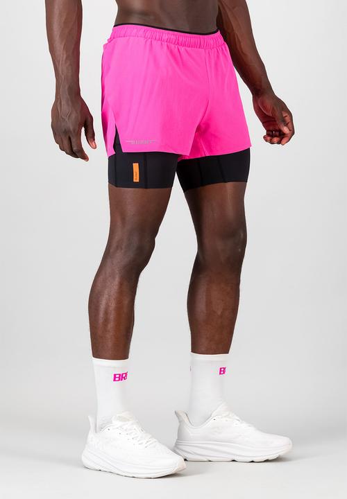 Burnt  - Sprintracer men's 2-in-1 pro short - electric pink