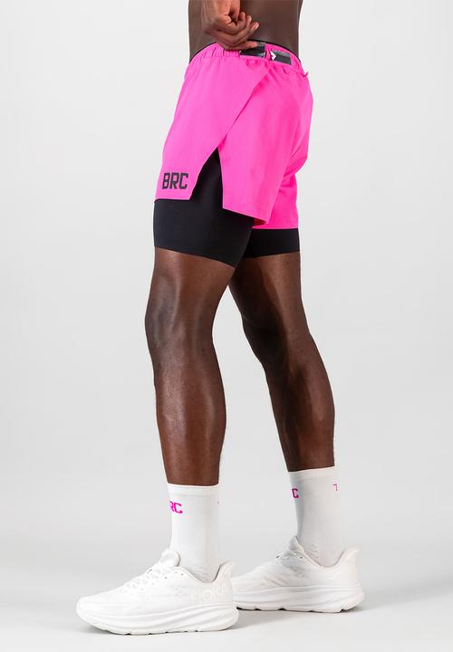 Burnt  - Sprintracer men's 2-in-1 pro short - electric pink
