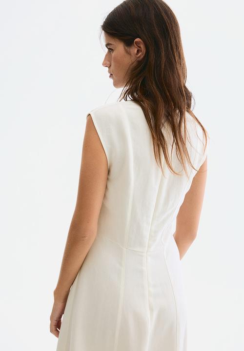Sleeveless midi dress - cream - 1307621001